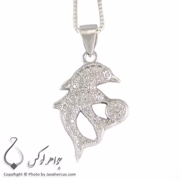گردنبند نقره زنانه مدل دلفین _ کد : 100256