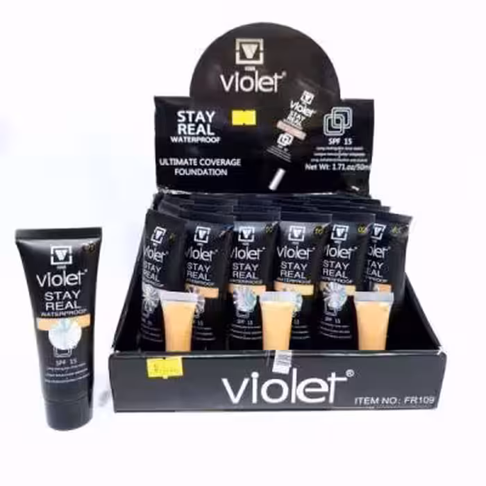 کرم پودر تیوپی ویولت مات تستر دار (24 عددی)