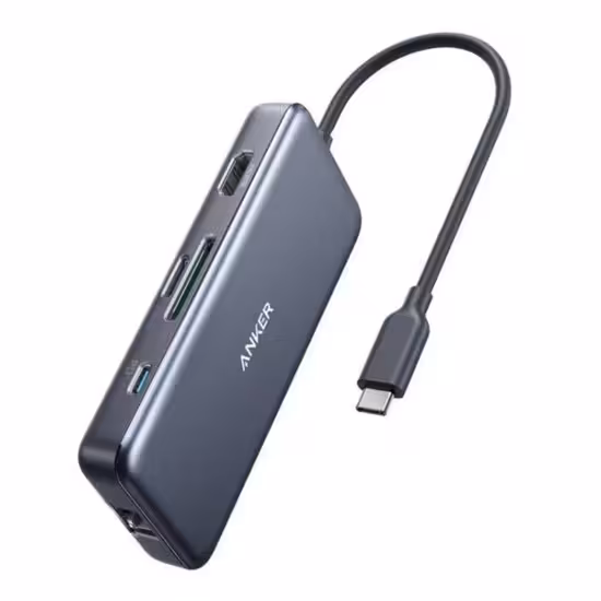 هاب 7 پورت انکر مدل Anker Premium A8352 با کابل USB-C