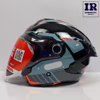 کلاه کاسکت بدون فک ام تی mt مشکی آبی