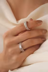 حلقه و پشت حلقه ای نقره زنانه کد 10910