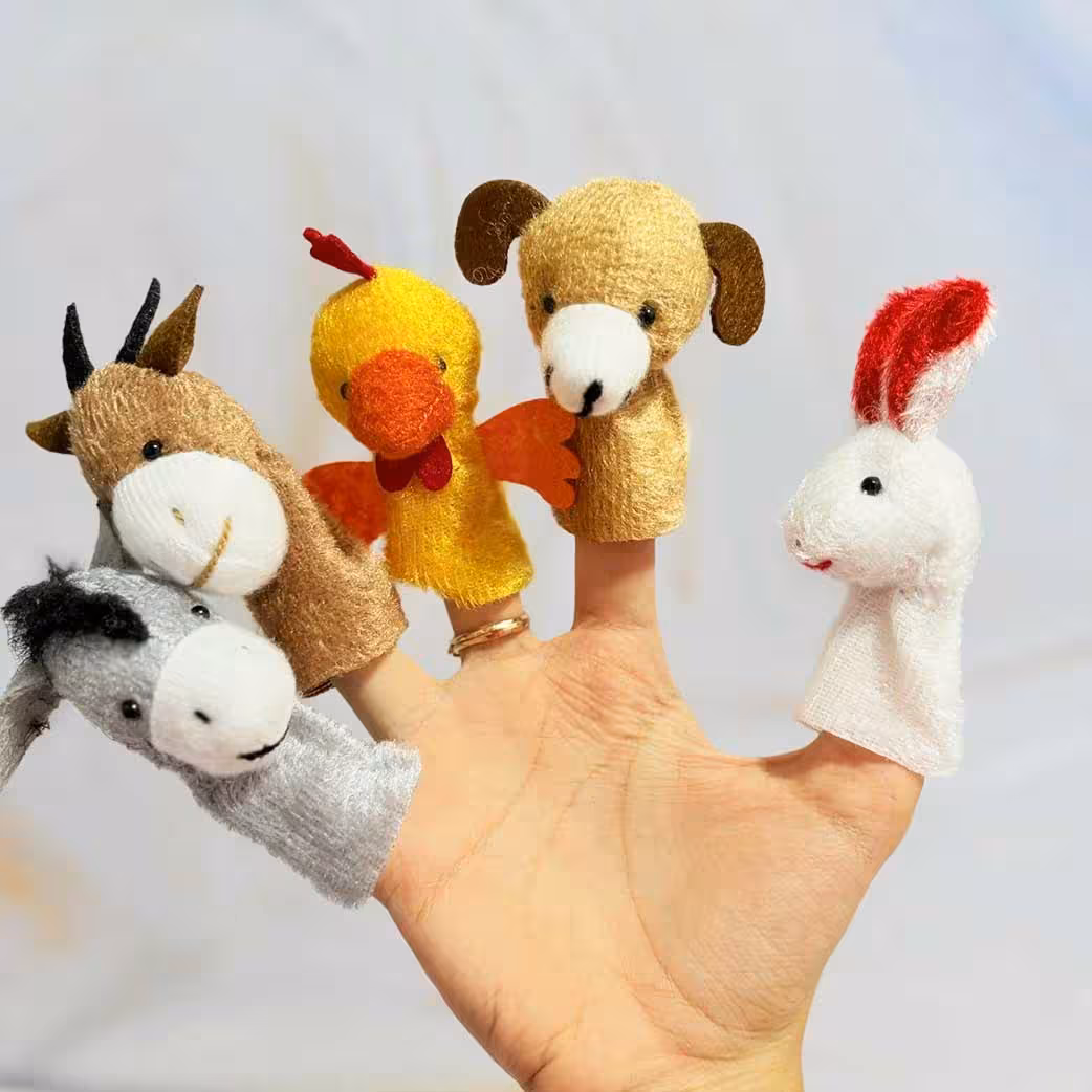 عروسک انگشتی پارچه ای حیوانات اهلی