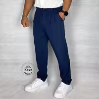 شلوار مردانه مدل کمر انگلیسی کلاسیک | سرمه ای