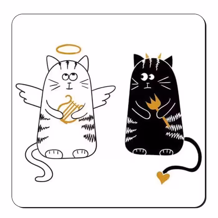 زیر لیوانی طرح گربه فانتزی کد nzl120