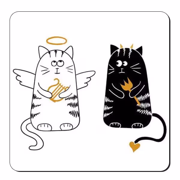 زیر لیوانی طرح گربه فانتزی کد nzl120