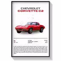 تابلو و پوستر طرح شورلت Corvette C2