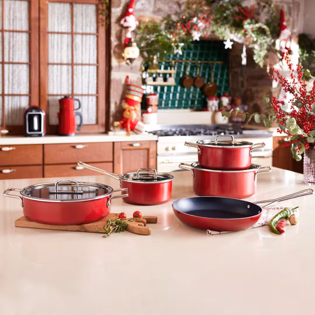 سرویس قابلمه 9 پارچه کاراجا Mastermaid BioDiamond قرمز