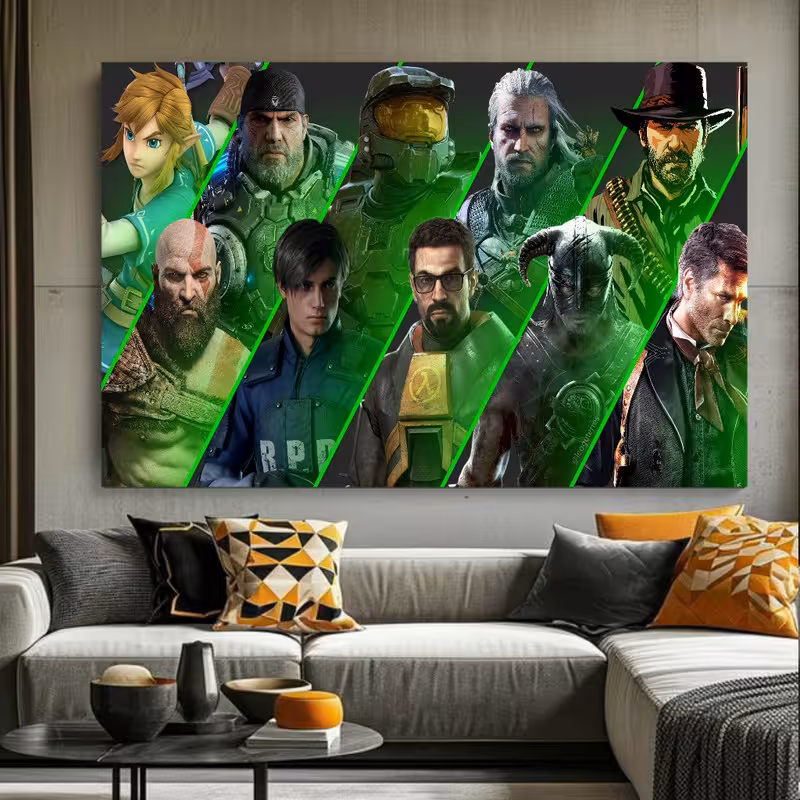 تابلو شاسی طرح گیم مدل شخصیتی کد BR318 | دنیای قاب