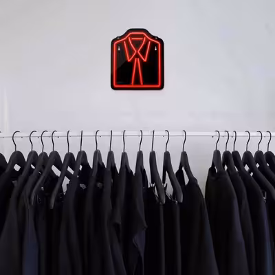 چراغ دیواری نئون دیزاین طرح Men-Clothes-BL_RD