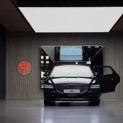 چراغ دیواری نئون دیزاین طرح Bmw_RD