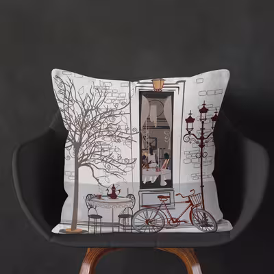 کاور کوسن مدل کافه دورو طرح دار کد 10149