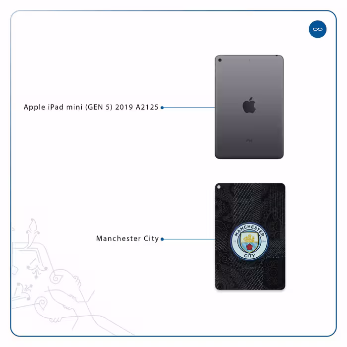 برچسب پوششی ماهوت مدل Manchester-City مناسب برای تبلت اپل iPad mini (GEN 5) 2019 A2125