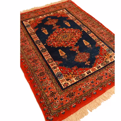 فرش دستباف دو متری طرح لچک ترنج خراسان کد 410601