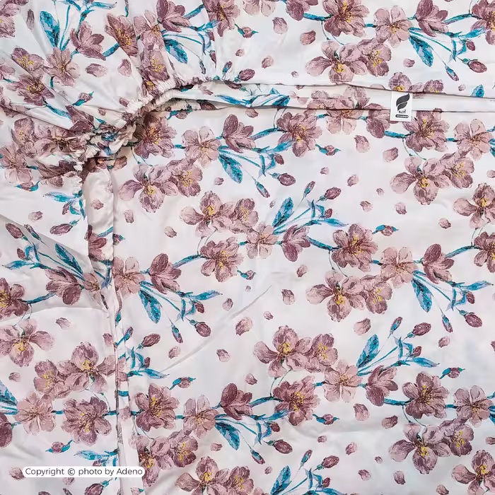 ملحفه آدنو مدل زنبق کد IR121 یک نفره سایز 120x200 سانتی متر
