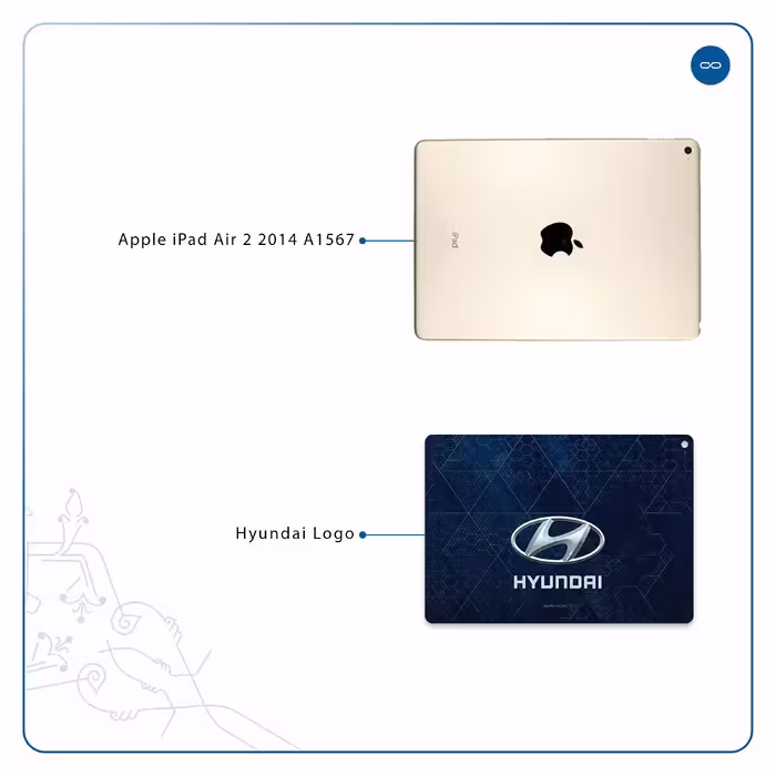 برچسب پوششی ماهوت مدل Hyundai-Logo مناسب برای تبلت اپل iPad Air 2 2014 A1567