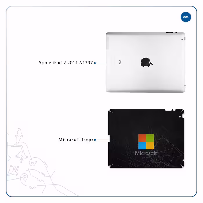 برچسب پوششی ماهوت مدل Microsoft-Logo مناسب برای تبلت اپل iPad 2 2011 A1397