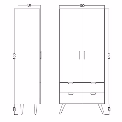 کمد لباس اعیان مدل FH332
