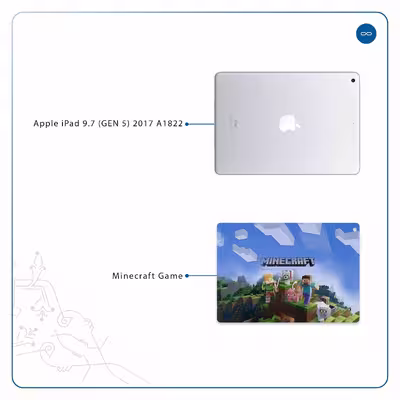 برچسب پوششی ماهوت مدل Minecraft-Game مناسب برای تبلت اپل iPad 9.7 (GEN 5) 2017 A1822