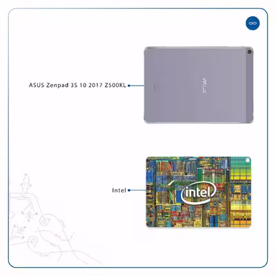 برچسب پوششی ماهوت مدل Intel Brand مناسب برای تبلت ایسوس Zenpad 3S 10 2017 Z500KL