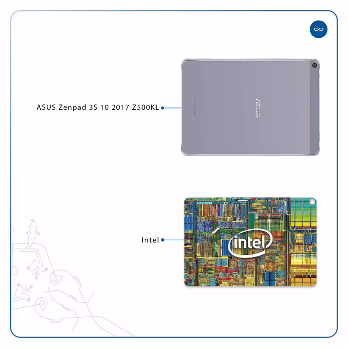 برچسب پوششی ماهوت مدل Intel Brand مناسب برای تبلت ایسوس Zenpad 3S 10 2017 Z500KL