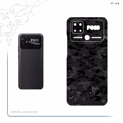 برچسب پوششی ماهوت مدل Night_Army_Pixel مناسب برای گوشی موبایل شیائومی Poco C40