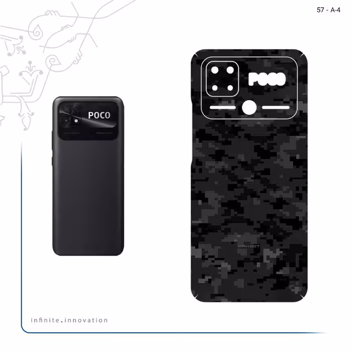 برچسب پوششی ماهوت مدل Night_Army_Pixel مناسب برای گوشی موبایل شیائومی Poco C40