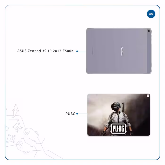 برچسب پوششی ماهوت مدل Pubg-Game مناسب برای تبلت ایسوس Zenpad 3S 10 2017 Z500KL