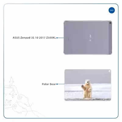 برچسب پوششی ماهوت مدل Polar bear مناسب برای تبلت ایسوس Zenpad 3S 10 2017 Z500KL