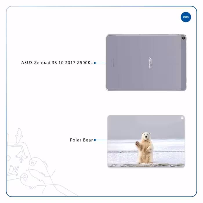 برچسب پوششی ماهوت مدل Polar bear مناسب برای تبلت ایسوس Zenpad 3S 10 2017 Z500KL