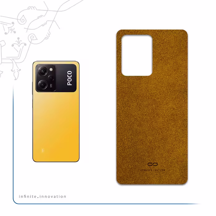 برچسب پوششی ماهوت مدل Brown-Chamois-Leather مناسب برای گوشی موبایل شیائومی Poco X5 Pro