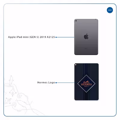 برچسب پوششی ماهوت مدل Hermes-Logo مناسب برای تبلت اپل iPad mini (GEN 5) 2019 A2125