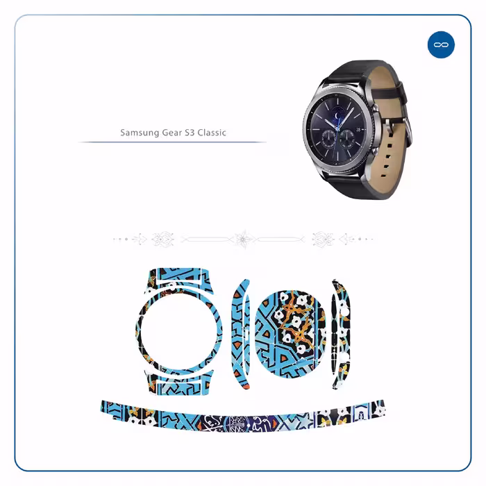 برچسب ماهوت طرح Iran-Tile7 مناسب برای ساعت هوشمند سامسونگ Galaxy Gear S3 Classic