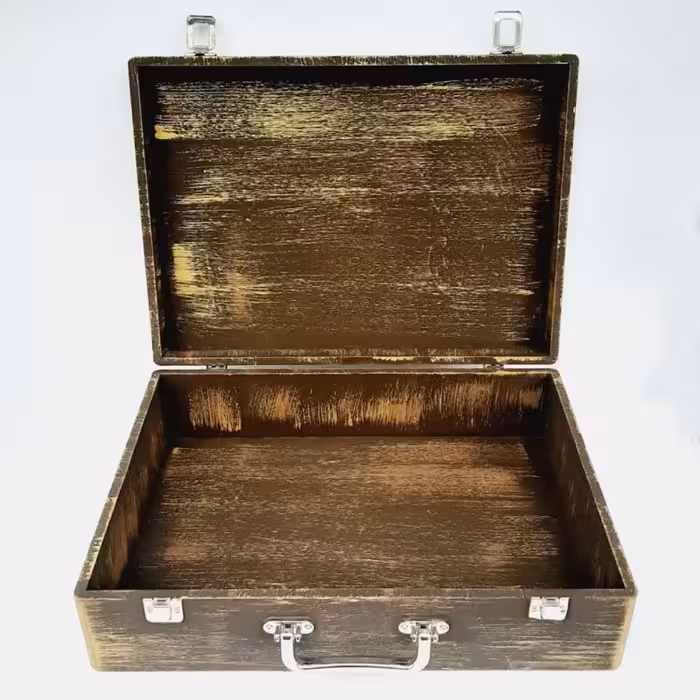 جعبه هدیه مدل چمدان چوبی طرح خطاطی کد WSL590