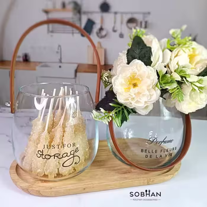 گلدان دسته چرمی در دو سایز