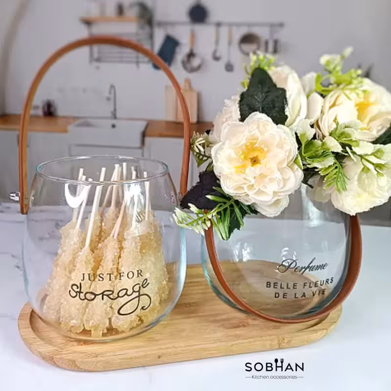 گلدان دسته چرمی در دو سایز