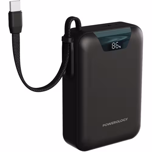 پاوربانک 20000 با کابل تایپ سی پاورولوژی Powerology York Power Bank PPBM102BK