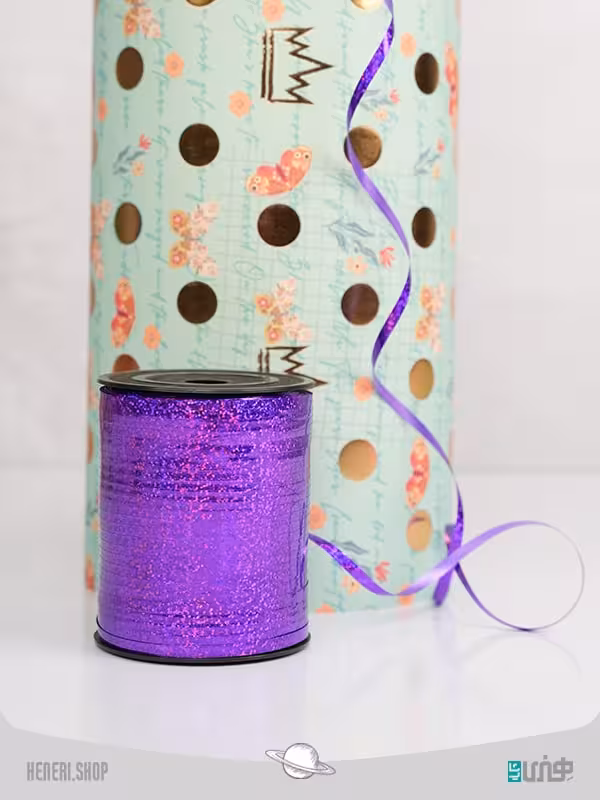 ربان متالایز اکلیلی بنفش Purple wreath metallic ribbon