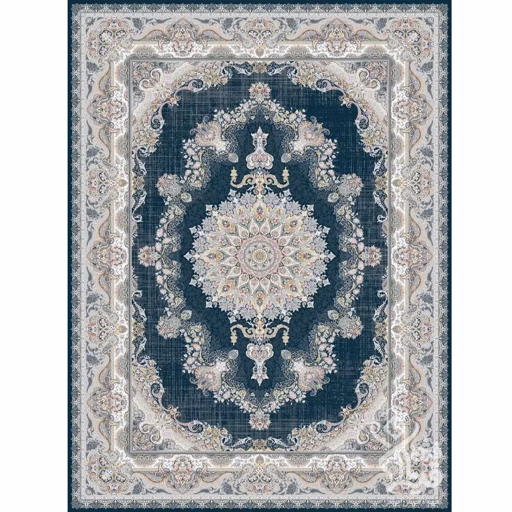 فرش طرح پریچهر سرمه ای 1500 شانه قیطران