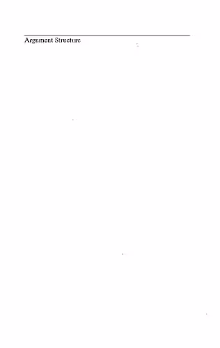 خرید و دانلود نسخه کامل کتاب Argument structure