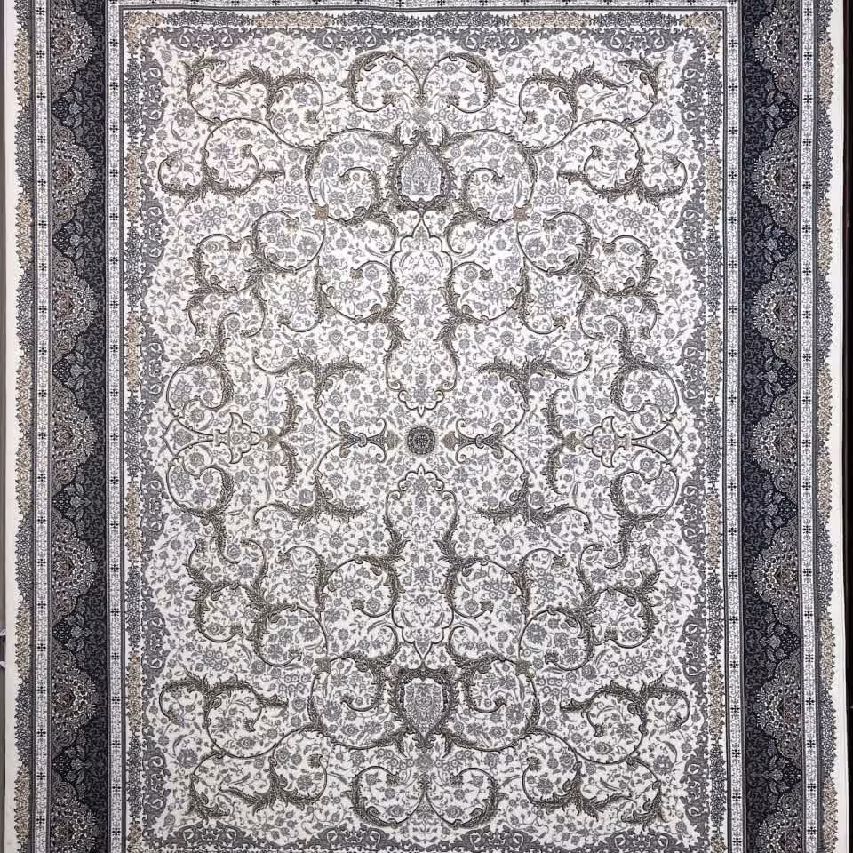 فرش 700 شانه تراکم 2550 نمره نخ 21 طرح لوتوس کرم 12 متری  10 سال ضمانت در همه ابعاد
