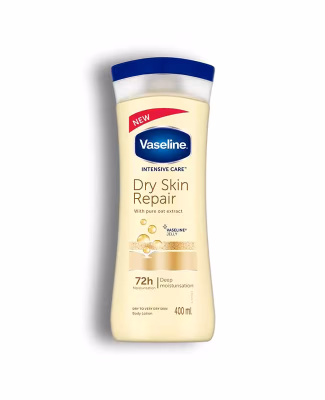 لوسیون بدن وازلین مدل Dry skin repair حجم 400 میل