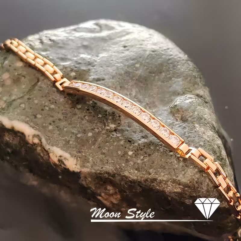 دستبند زنانه ژوپینگ نگین خطی آبکاری طلا