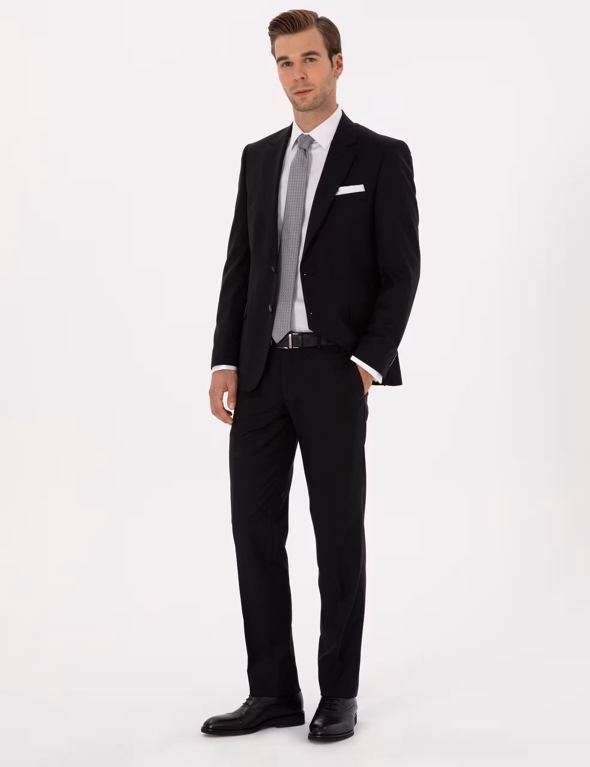 کت و شلوار مردانه مشکی کاشارل