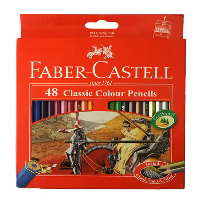 مداد رنگی جعبه ای فابر کاستل مدل Classic بسته 48 عددی