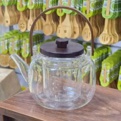 قوری پیرکس دسته و درب چوبی 330