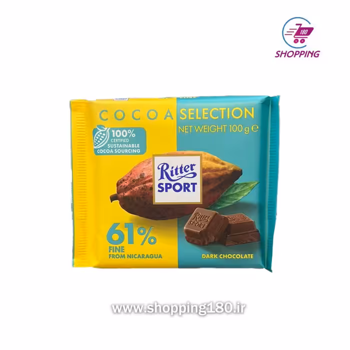 شکلات ریتر اسپرت تلخ 61% 100 گرم