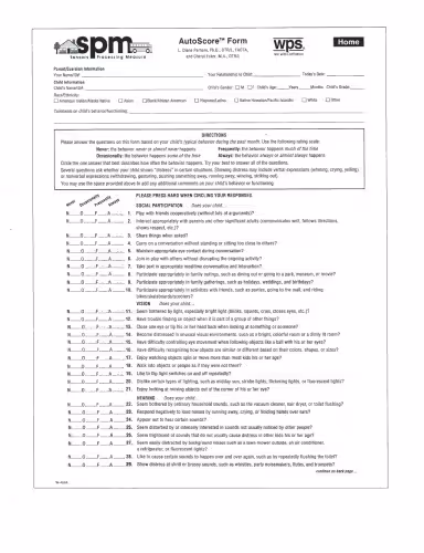 خرید و دانلود نسخه کامل کتاب SPM sensory processing measure handbook and tests