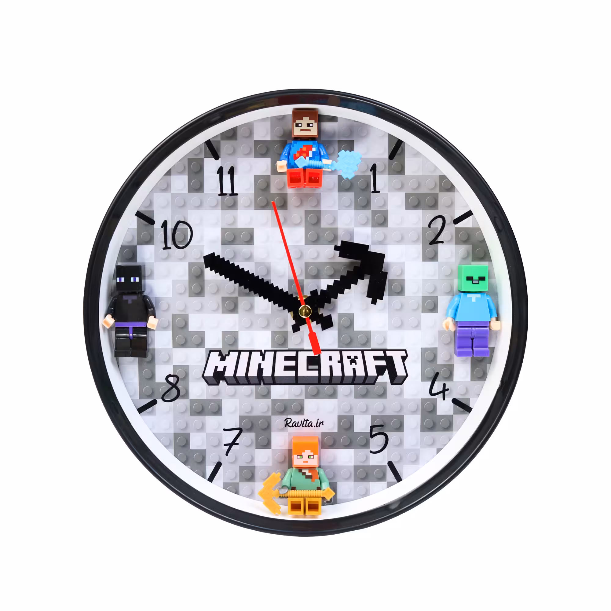 ساعت رومیزی دیواری لگودار ماینکرفت راویتا Minecraft LEGO - C