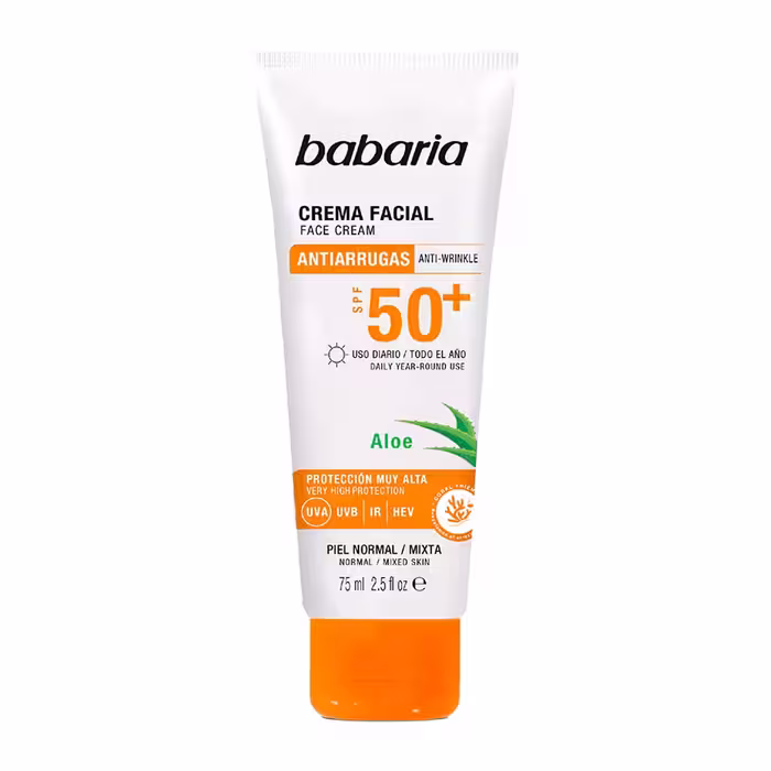 کرم ضد آفتاب و ضد چروک صورت باباریا SPF50 حجم 75 میل