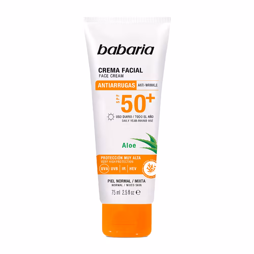 کرم ضد آفتاب و ضد چروک صورت باباریا SPF50 حجم 75 میل